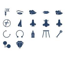 Piercing and jewellery icon set vector