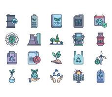 Ecology and environment icon set vector