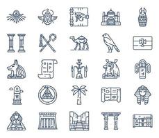 Egyptian symbols icon set vector