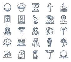 Egyptian symbols icon set vector