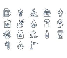 Ecology and environment icon set vector