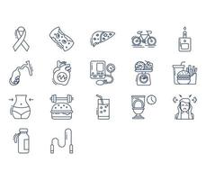 Obesity and infertility icon set vector