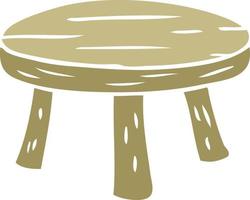 flat color style cartoon small wooden stool vector
