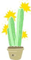 flat color illustration of a cartoon cactus vector