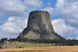 Devil's Tower Butte Rock Formation in Wyoming photo