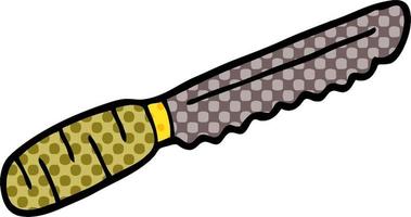 cuchillo de pan de doodle de dibujos animados vector