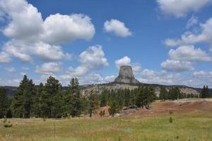 Landscape View of Devil's Tower Butte and Landmark photo