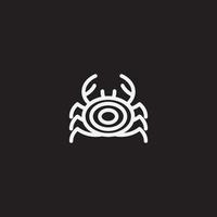 diseño de logotipo de línea simple de cangrejo. vector