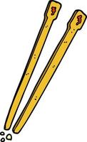 cartoon doodle chop sticks vector
