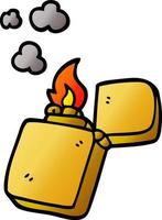 cartoon doodle gold lighter vector