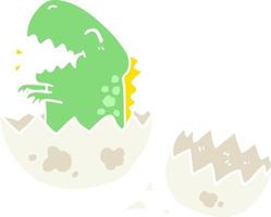 flat color style cartoon dinosaur hatching from egg vector