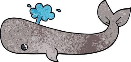 cartoon doodle whale vector