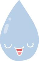 flat color style cartoon raindrop vector