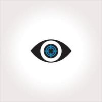 eye icon with blue target vector illustration for web design