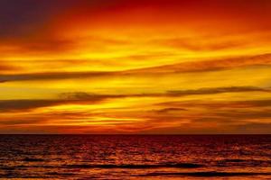 Beautiful stunning colorful and golden sunset at Phuket island Thailand. photo