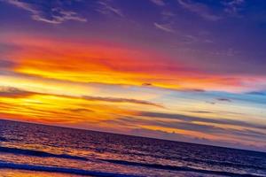 Beautiful stunning colorful and golden sunset at Phuket island Thailand. photo