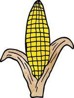 cartoon doodle corn on cob vector