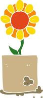 flat color style cartoon flower vector