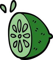 cartoon doodle lime fruit vector