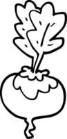 line drawing cartoon beetroot vector