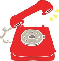 flat color style cartoon ringing telephone vector