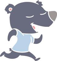 flat color style cartoon bear vector