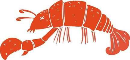 flat color style cartoon lobster vector