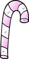 cartoon doodle pink candy cane vector