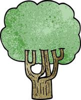 cartoon doodle blooming tree vector