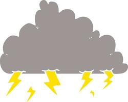 flat color style cartoon thundercloud vector