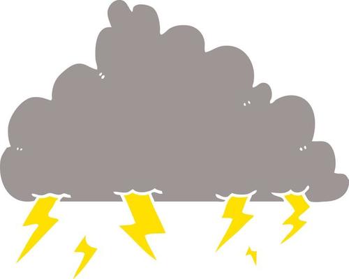 flat color style cartoon thundercloud