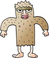 cartoon doodle bigfoot creature vector