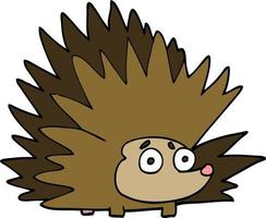 cartoon doodle spiky hedgehog vector