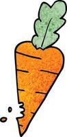 cartoon doodle carrot with bite marks vector