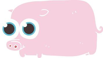 flat color illustration of a cartoon piglet with big pretty eyes vector