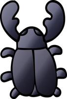 cartoon doodle huge beetle vector