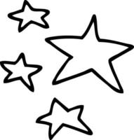 line drawing cartoon stars vector
