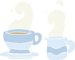 flat color style cartoon cup of coffee vector