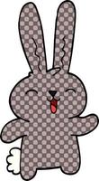 cartoon doodle happy rabbit vector