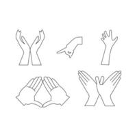 hands icons isolated on white background vector