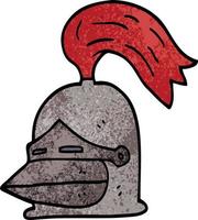 cartoon doodle knight helmet vector