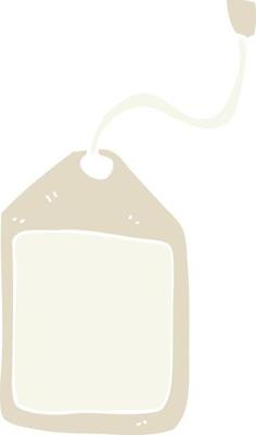 flat color illustration of a cartoon luggage tag