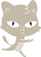 gato de dibujos animados de estilo de color plano vector