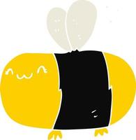 linda abeja de dibujos animados de estilo de color plano vector