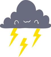 flat color style cartoon storm cloud vector