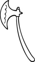 line drawing cartoon medieval axe vector