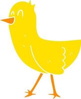 ilustración de color plano de un pájaro de dibujos animados vector