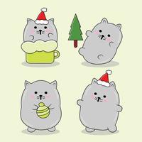 animal characters using christmas decorations vector