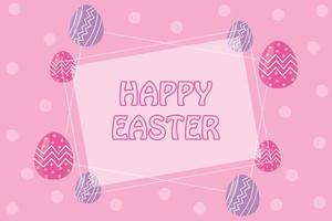 Happy easter isolated on pink background vector