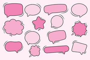 set hand drawn speech bubble or chat bubbles vector